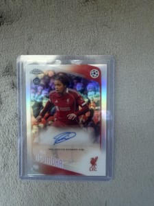 Topps Chrome UCC 2025/26 Rio Ngumoha Liverpool RC Auto CA-RN for sale on Ebay