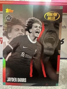 Topps Jayden Danns Bona Fide Baller RC Rookie Card 27/50 LFC Liverpool for sale on Ebay