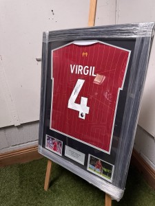 Virgil Van Dijk Signed 2024/25 Liverpool Home Shirt Framed with COA for sale on Ebay