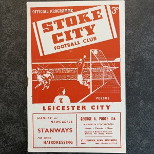 Stoke City v Leicester City F A Cup 4th Round 1953/54 for sale on Ebay