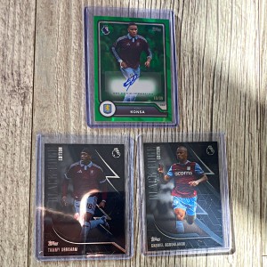 Topps Premier League 26/27 Aston Villa Konsa Auto /99, Abraham & Agbonlahor BE for sale on Ebay