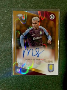 Topps Chrome UCC 2025-26 - Morgan Rogers /50 Auto Gold Lava - Aston Villa for sale on Ebay