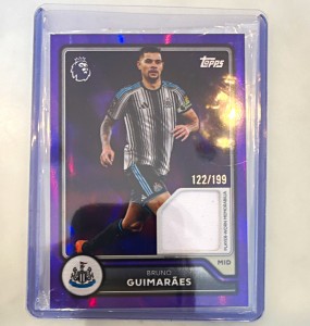 Topps Premier League 26/27 Bruno Guimaraes Newcastle Utd Purple relic 122/199 for sale on Ebay