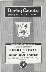 Derby County v West Ham United 1953/54 Football League for sale on Ebay