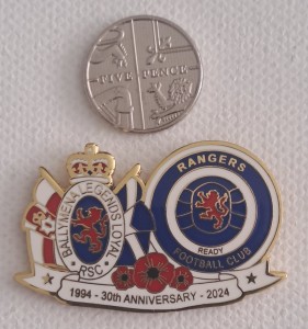 RARE GLASGOW RANGERS BALLYMENA LEGENDS RSC 2024 ANNIVERSARY POPPY  PIN BADGE for sale on Ebay