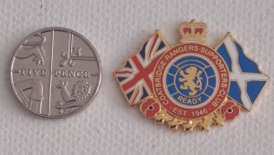 RARE GLASGOW RANGERS COATBRIDGE RANGERS RSC POPPY PIN BADGE for sale on Ebay