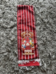 Vintage Nottingham Forest - Super Reds - There's Only One Team In Europe Scarf for sale on Ebay