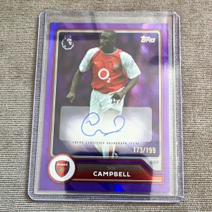 Topps PL Flagship 2026/27 Sol Campbell Arsenal Purple Auto 173/199 for sale on Ebay