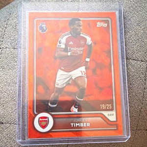 Topps Premier League 2026/27 Parallel /25 Jurrien Timber Arsenal #24 for sale on Ebay