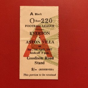 Ticket: 1966/7 Div 1. Everton v Aston Villa   good for sale on Ebay