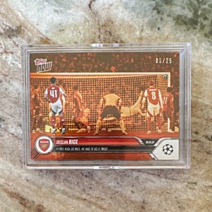 Topps Topps Now Declan Rice Arsenal UEFA Champions League #80 01/25 Card Bookend for sale on Ebay