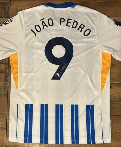 Signed Joao Pedro Brighton & Hove FC 24/25 Home Shirt Proof Brazil  for sale on Ebay