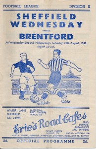 SHEFFIELD WEDNESDAY v Brentford 1948/1949 - Football Programme for sale on Ebay