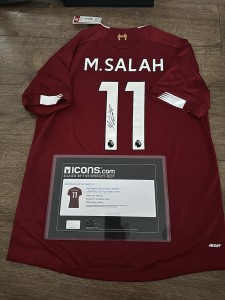 Mo Salah Hand Signed Liverpool Home Shirt Icons COA Rare for sale on Ebay
