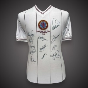 Aston Villa 1982 European Cup Final Shirt Signed By 12 With COA Bid Fr £175 for sale on Ebay