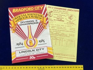 1984/85 Historic Programme Bradford City v Lincoln LD3 Fire Disaster Game May 85 for sale on Ebay