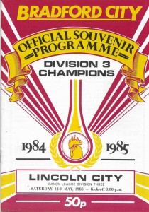 1984/85 League Bradford City v Lincoln City (Bradford Fire Disaster) for sale on Ebay