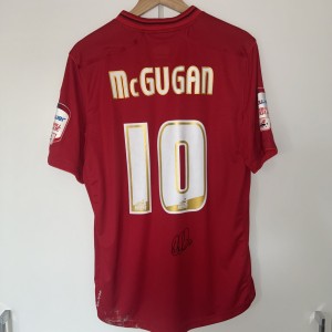 Nottingham Forest Match Worn Shirt Lewis McGugan 10 hand signed  for sale on Ebay