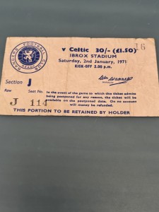 TICKET RANGERS v CELTIC 2nd January 1971 for sale on Ebay