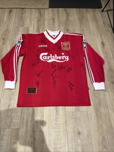 RARE Liverpool Fc Jamie Redknapp No 15 Long Sleeve Shirt Signed No Certificate for sale on Ebay