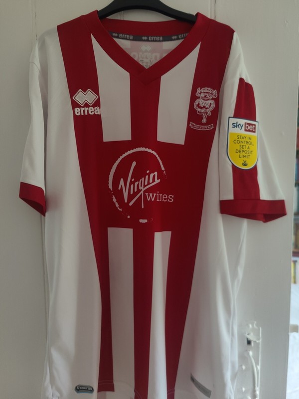 Signed Lincoln City match worn shirt TJ Eyoma for sale on Ebay
