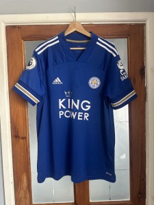 Leicester City fc 20/21 adult home shirt Vardy 9 XL for sale on Ebay