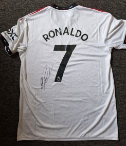 CRISTIANO RONALDO - MAN UTD LEGEND - HAND SIGNED 2022/23 - AWAY SHIRT - MUFC COA for sale on Ebay