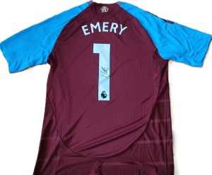 Hand Signed Unai Emery Aston Villa Name & Number 1 Shirt & COA (1) for sale on Ebay