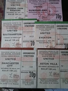 Manchester United tickets x 6 1976/77 all homes for sale on Ebay