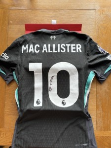 Match Worn Alexis McAllister Liverpool Away Shirt for sale on Ebay