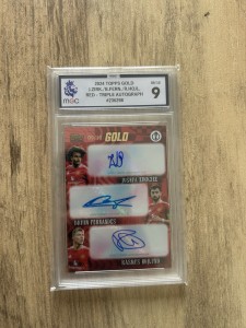 Manchester United Triple Auto /10 Topps Zirkzee, Bruno Fernandes,Hojlund  MGC  9 for sale on Ebay