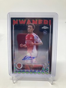 TOPPS CHROME UCC 24/25 ETHAN NWANERI RC ARSENAL BLACK GEOMETRIC SSP AUTO 45940. for sale on Ebay