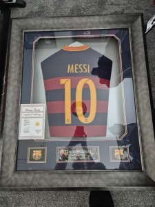 Lionel Messi Signed & Framed Barcelona Shirt With COA for sale on Ebay