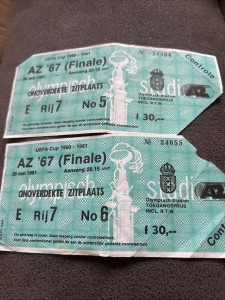Ipswich v AZ 67 Alkmaar 1981 Uefa Cup Final Ticket Two Ticket Stubs for sale on Ebay