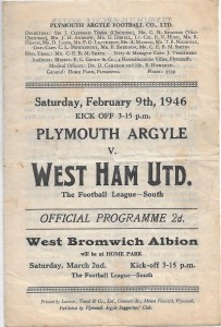 Plymouth Argyle v West Ham United 1945/46 Football League (South) for sale on Ebay