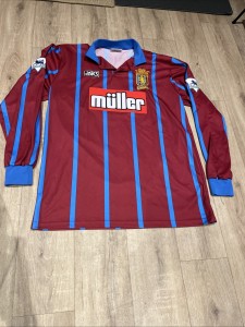 Aston Villa Dalian Atkinson No 10 1994 Coca Cola Cup Final Shirt Long Sleeve for sale on Ebay