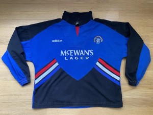 Adidas Glasgow Rangers 1994-1995 Football Training Drill Top, McEwan’s Lager for sale on Ebay