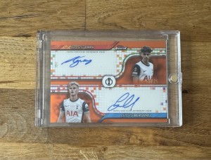 24/25 Topps Finest UCC Archie Gray Lucas Bergvall Tottenham Dual Auto /25 for sale on Ebay