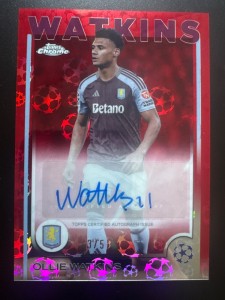 Topps Chrome Ucc 2024/25 Logofractor Ollie Watkins  Red Auto #/5 SSP Aston Villa for sale on Ebay