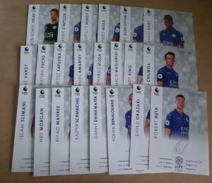 22 X Official Leicester City 2016-17 Player Club Cards Printed Autographs for sale on Ebay