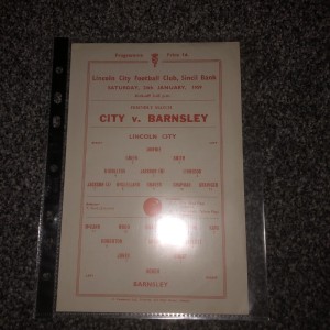 LINCOLN CITY V BARNSLEY (FRIENDLY MATCH) 1958-59 for sale on Ebay
