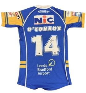 LIMITED EDITION Leeds Rhinos Barnardos Takeover shirt MATCH WORN Signed O'CONNOR for sale on Ebay