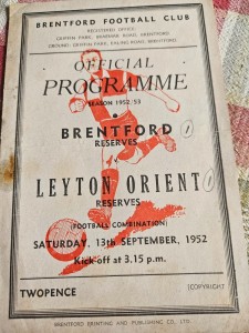 Brentford v Leyton Orient Reserves for sale on Ebay