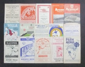 90 Football Programmes from the 1930’s onwards for sale on Ebay
