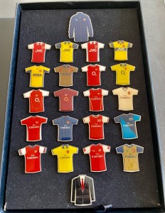 Rare Limited Edition Arsenal Arsene Wenger 20 Years Pin Badge Set Merci Kits 90s for sale on Ebay