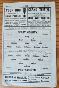 1935/1936 Derby County v Portsmouth football programme - Boxing Day 1935 for sale on Ebay