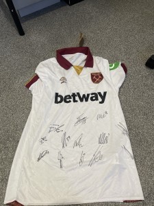West Ham United Signed Football T-shirt With COA for sale on Ebay