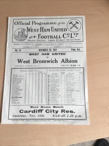West Ham V West Bromwich Albion Programme 1931 for sale on Ebay