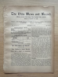 1911/12 Aston Villa v Walsall - FA Cup 1st round - FIRST COMPETITIVE MEETING for sale on Ebay