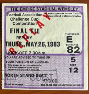 1983 Ticket Brighton & Hove Albion v Manchester United FA Cup Final Replay for sale on Ebay